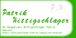 patrik wittigschlager business card